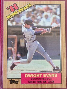 VINTAGE, 1987 TOPPS, DWIGHT EVANS, BOSTON RED SOX, '86 RECORD BREAKER CARD!!!